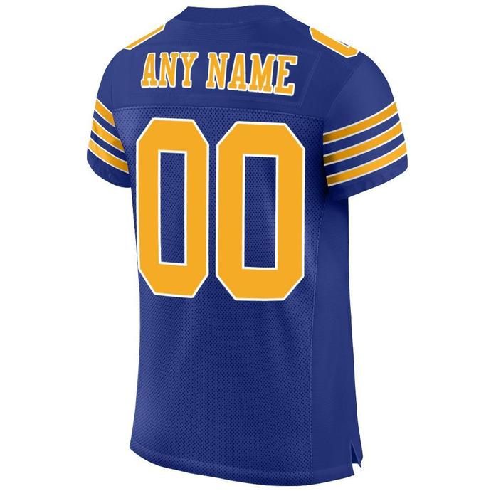 Custom Royal Goldwhite Mesh Authentic Football Jersey HighSportPrint
