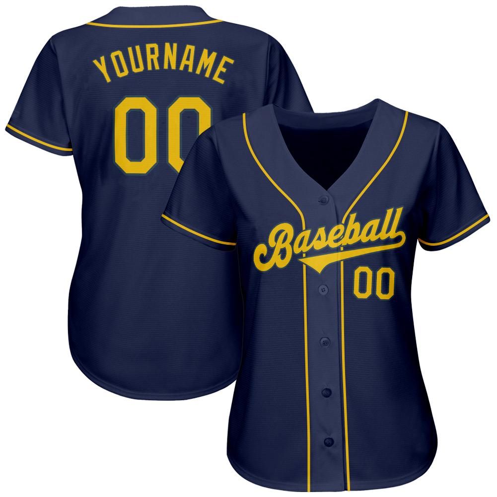 Custom Royal Gold-White Authentic Baseball Jersey