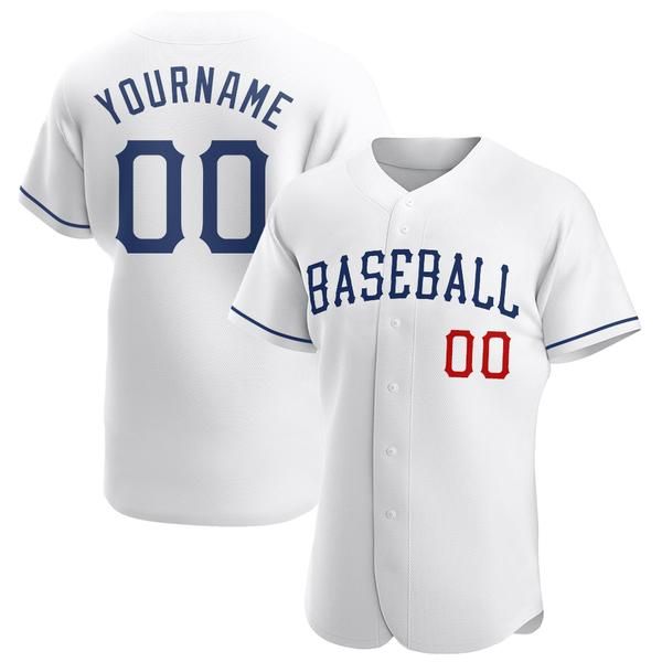 Custom White Royal-red Authentic Baseball Jersey – 9X Print