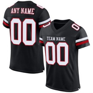 custom-black-white-red-mesh-authentic-football-jersey
