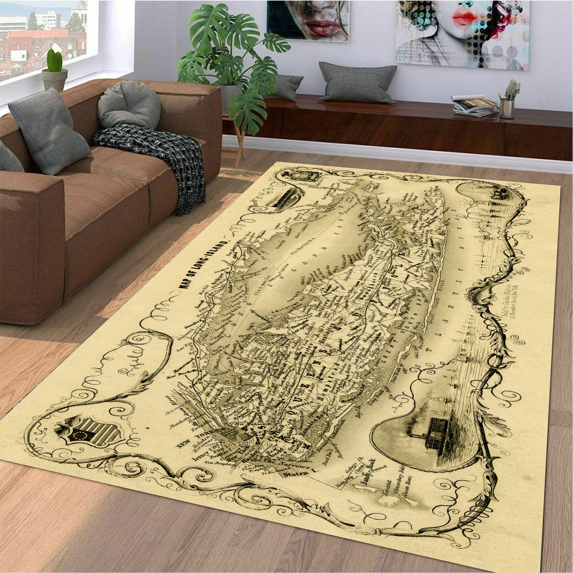 A Map Of Long Island Area Rug – 9X Print