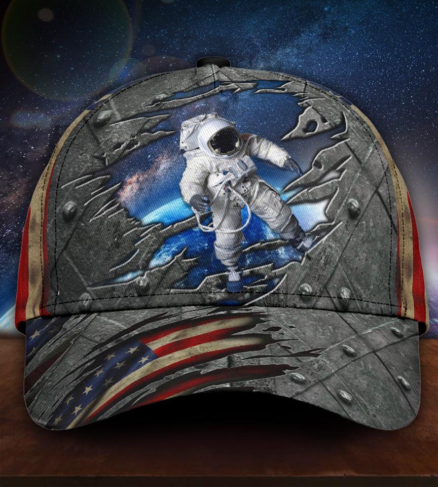 Astronaut American Flag Crack Classic Cap – HighSportWear