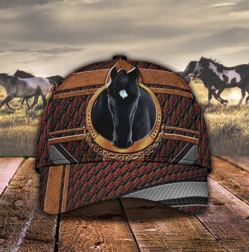 Black Horse Animal Classic Cap 9X Print