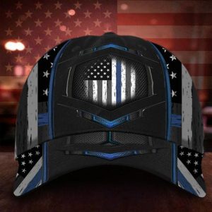 Thin Blue Line American Flag Hat Supporting Officers Cap Gift For Boyfriend Police Gift