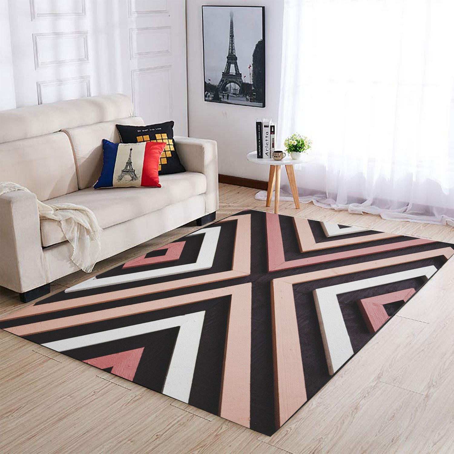Diamond Pattern Area Rug 9X Print
