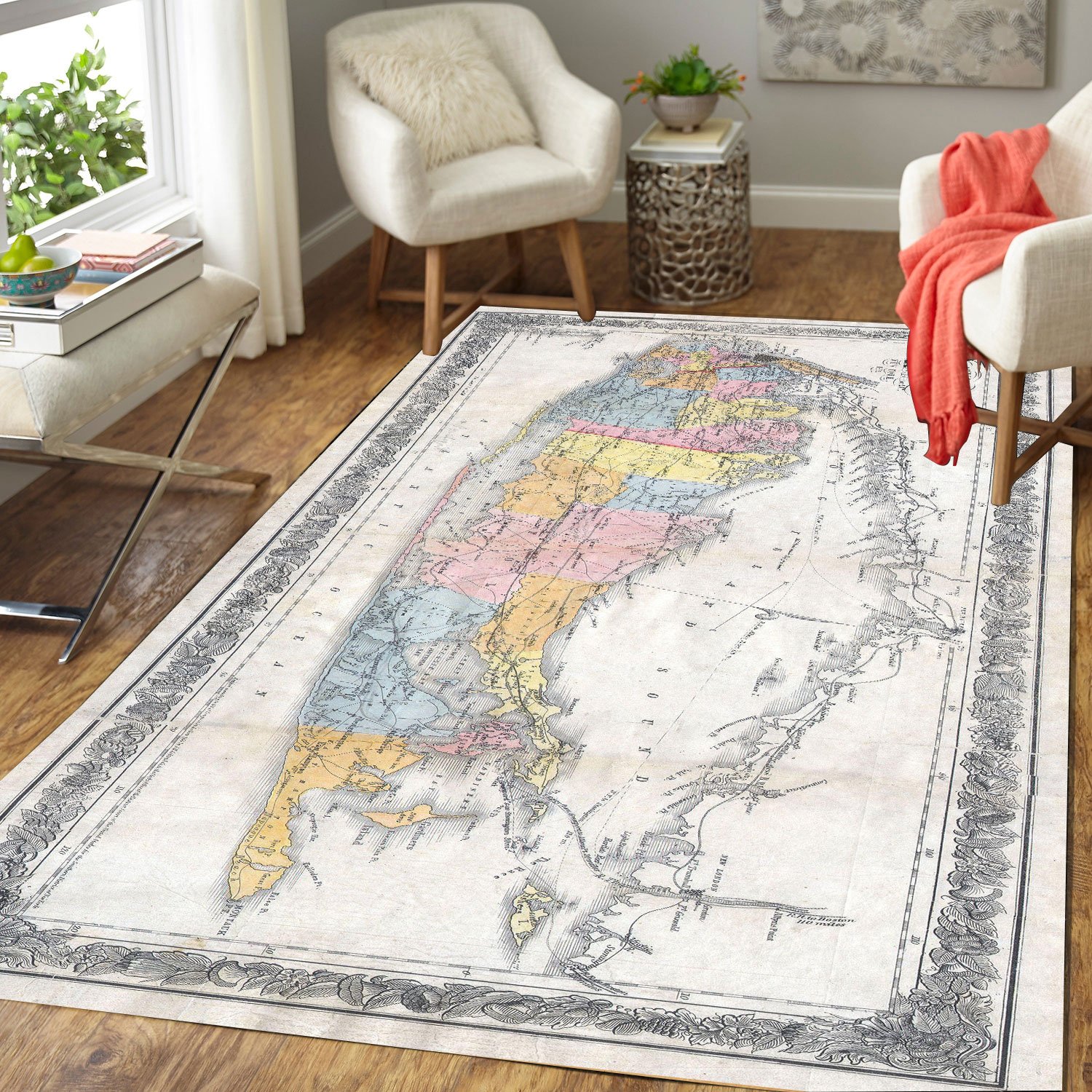 Long Island History Header Area Rug 9X Print