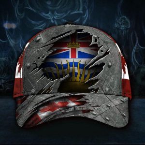 British Columbia Province 3D Hat Unique Canada Flag Vintage Cap For Canadian Homeland