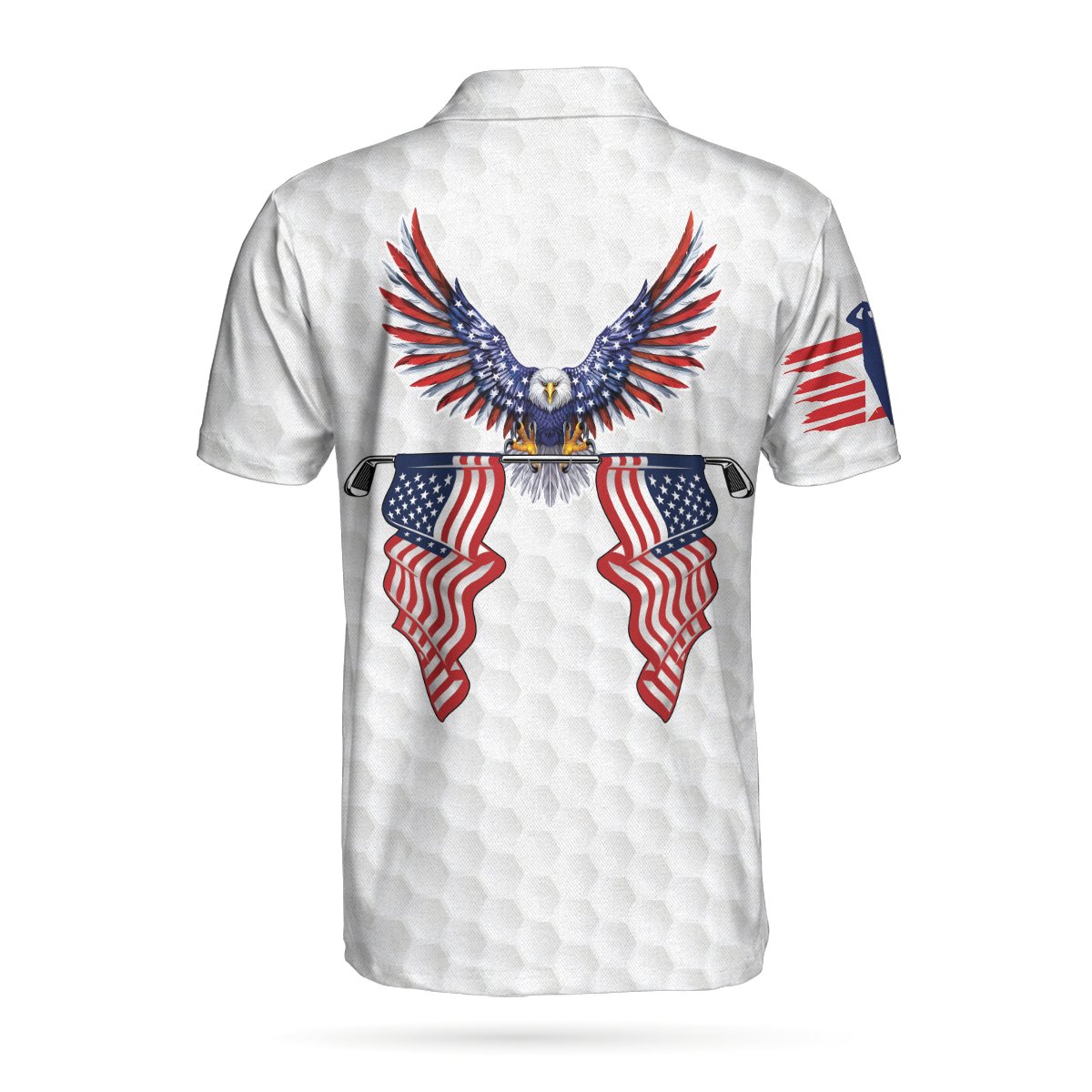 American Eagle Flag Golf Polo Shirt – 9X Print