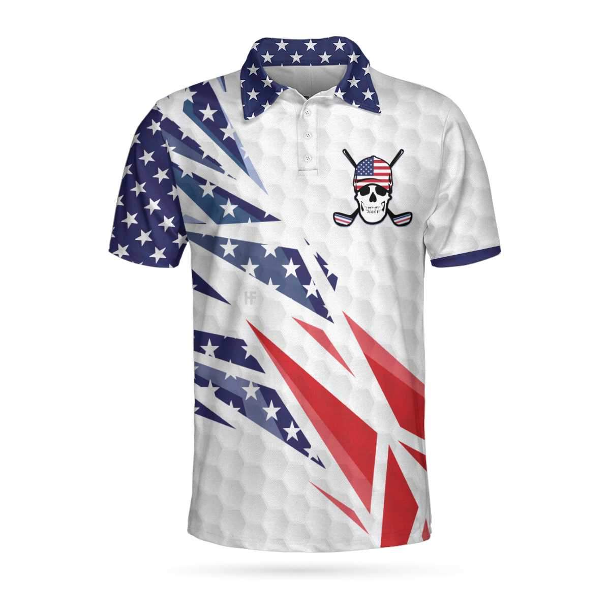 American Flag Golf Texture V2 Golf Polo Shirt HighSportPrint