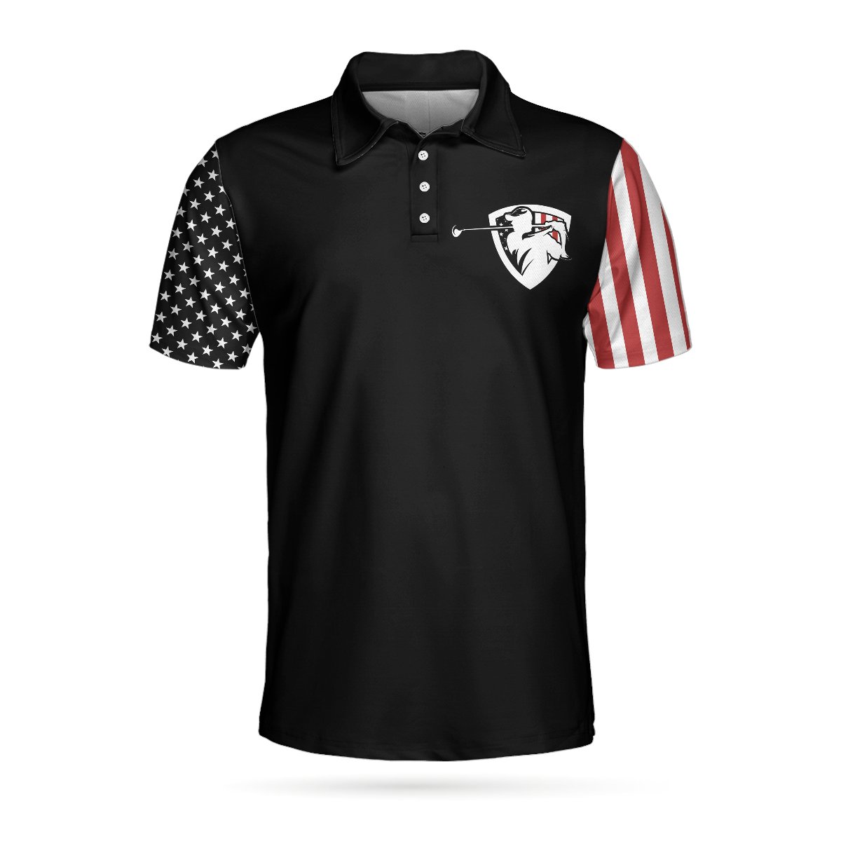 American Flag Style Proud American Golf Polo Shirt – HighSportPrint