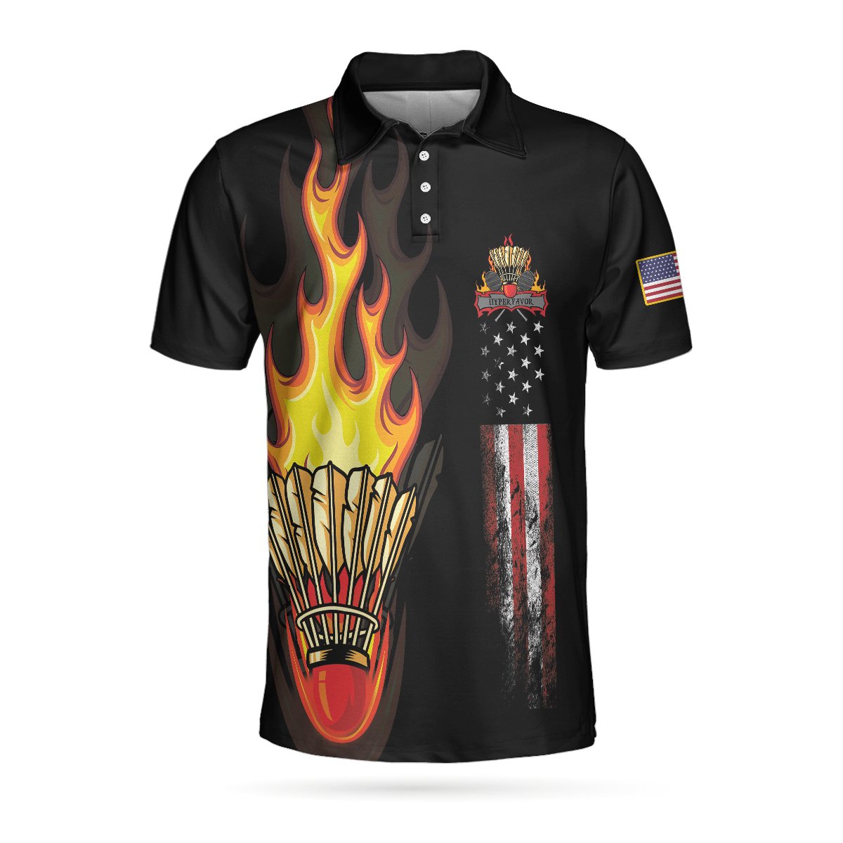 Badminton Flame Polo Shirt – 9X Print