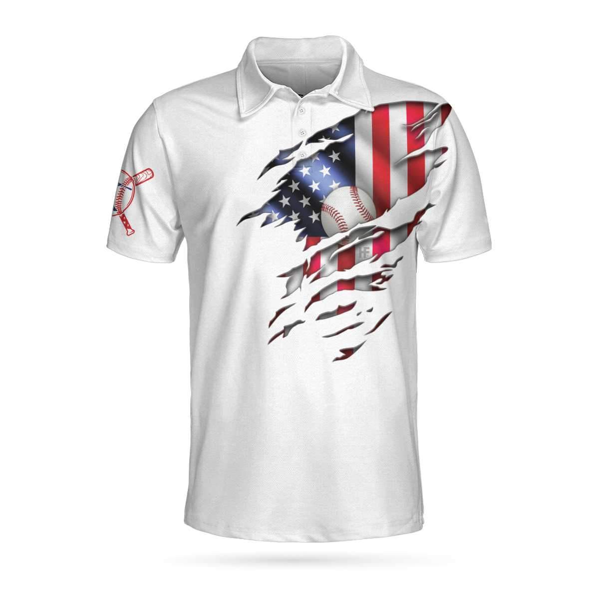 Baseball American Flag Polo Shirt – HighSportPrint