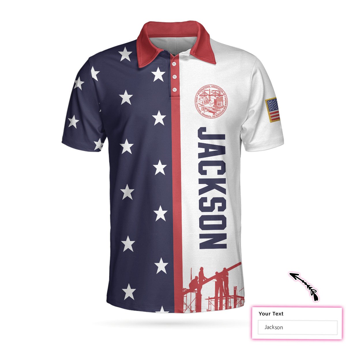 Personalized Ironworker USA Flag Polo Shirt – HighSportWear