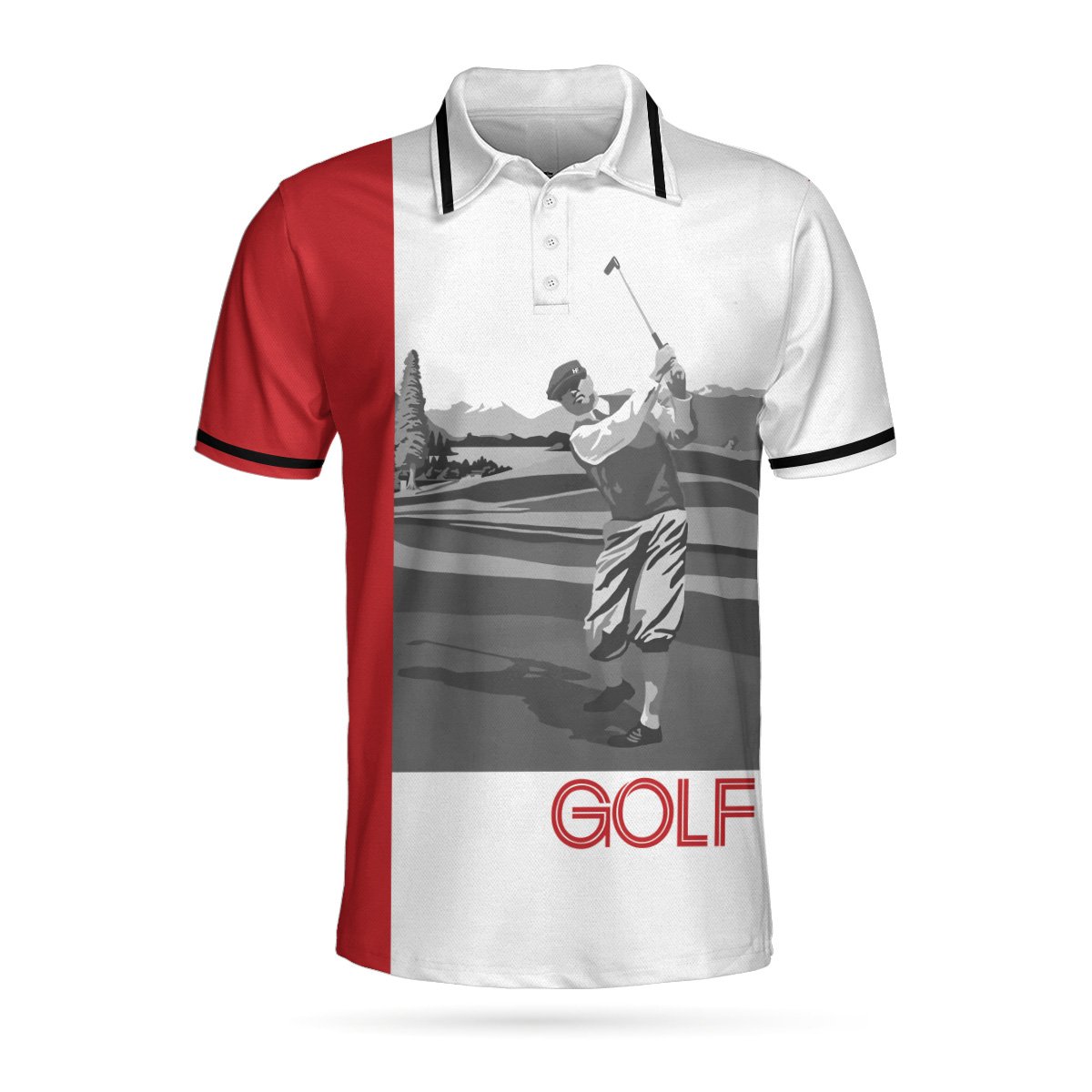 Man Playing Golf Polo Shirt – 9X Print