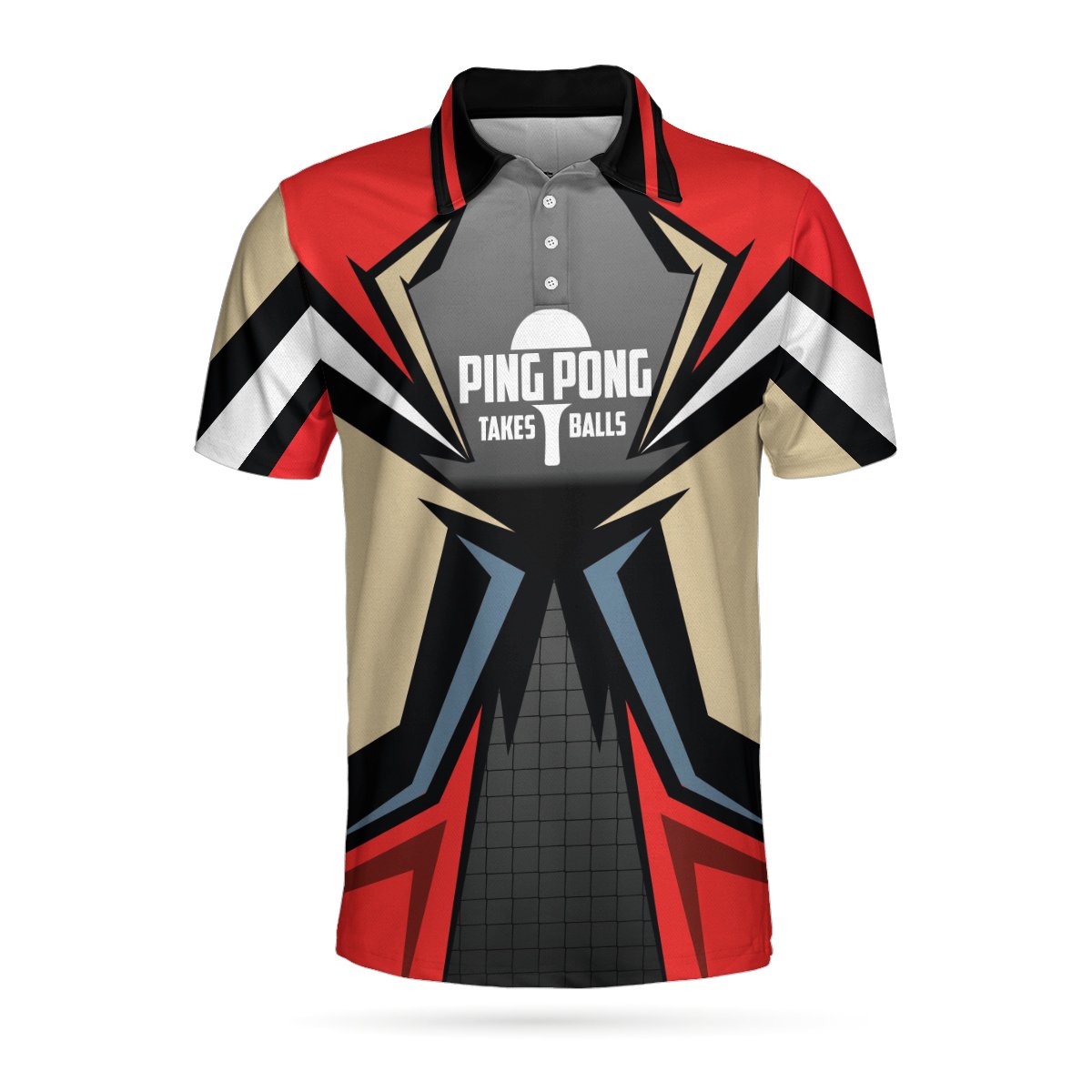 Pingpong Takes Balls Red Table Tennis Polo Shirt HighSportPrint
