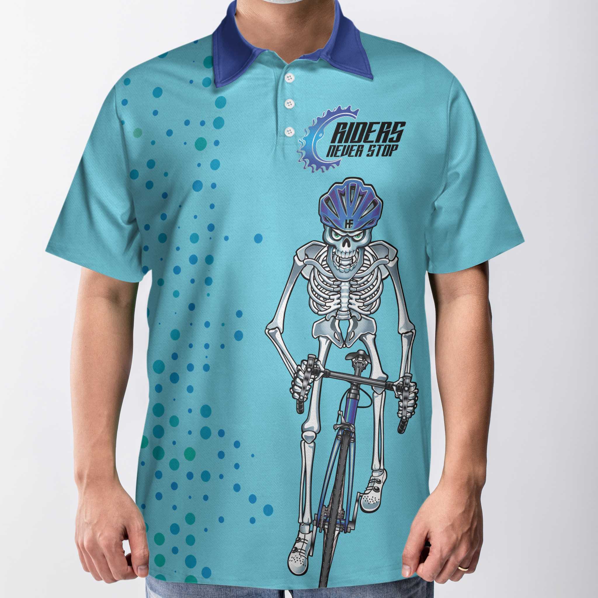 Riders Never Stop Polo Shirt 9X Print