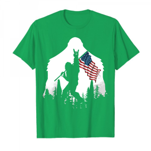 Bigfoot Rock And Roll Usa Flag In The Forest Branded Unisex T-Shirt