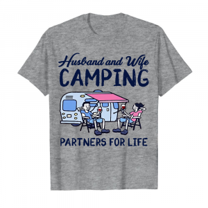 Husband And Wife Camping Branded Unisex T-Shirt