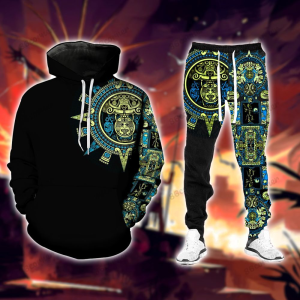 aztec-gold-blue-hoodie-sweatpant-set-9120