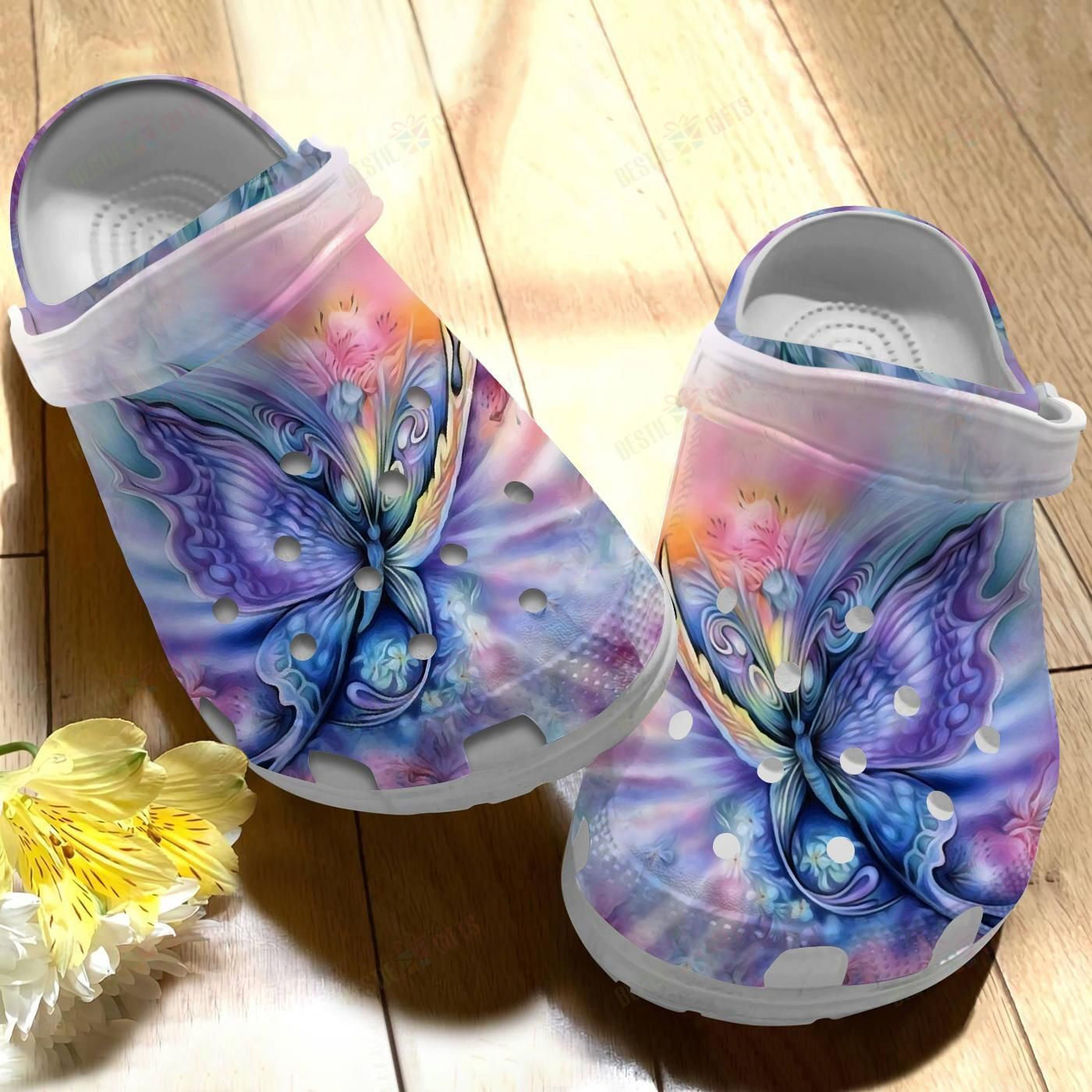 Colorful Butterfly Classic Clogs Shoes – WORKARTIDEA