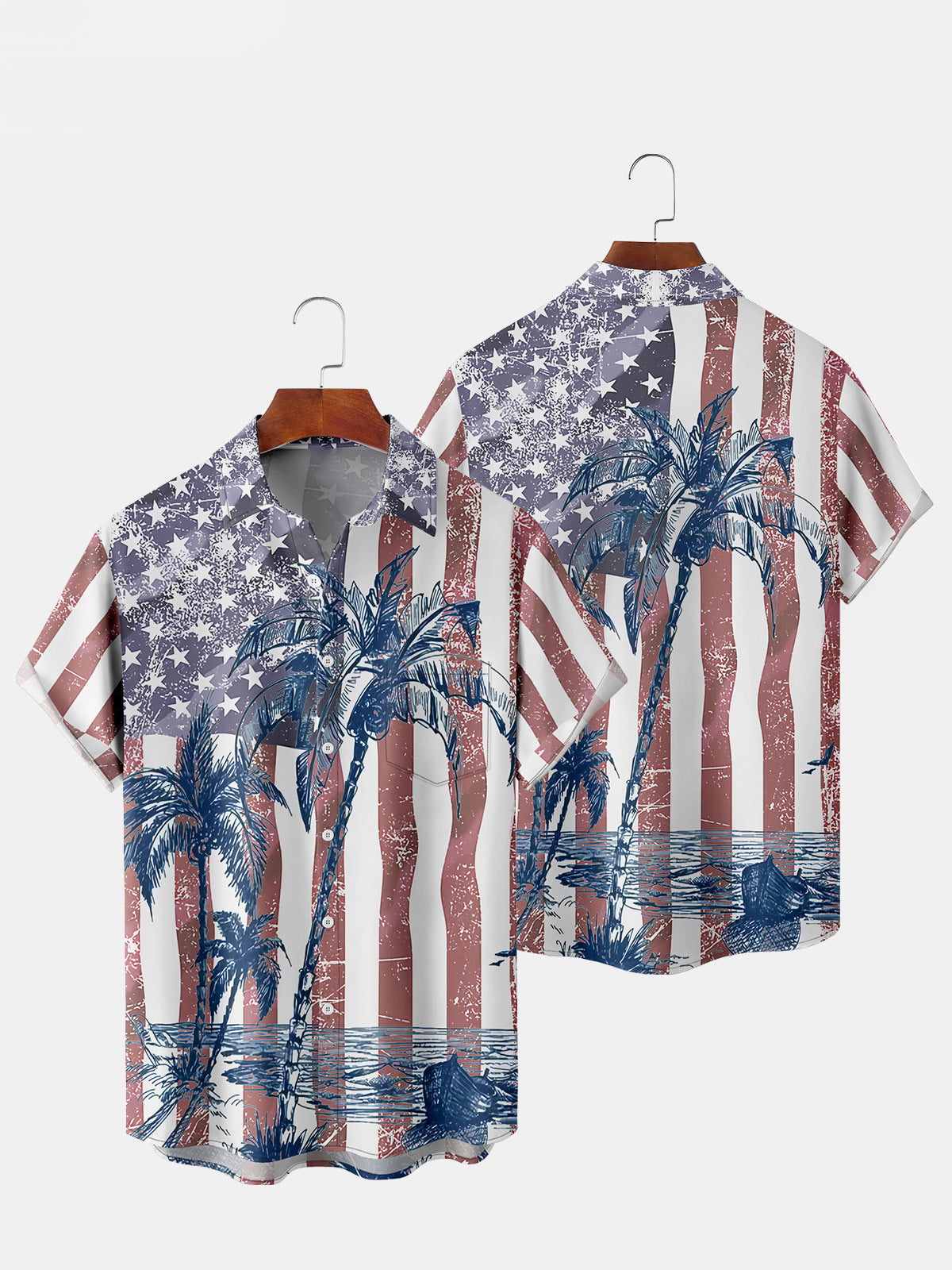 American Flag Hawaiian Shirt, Beach Hawaiian Shirt, Gift for Peace ...