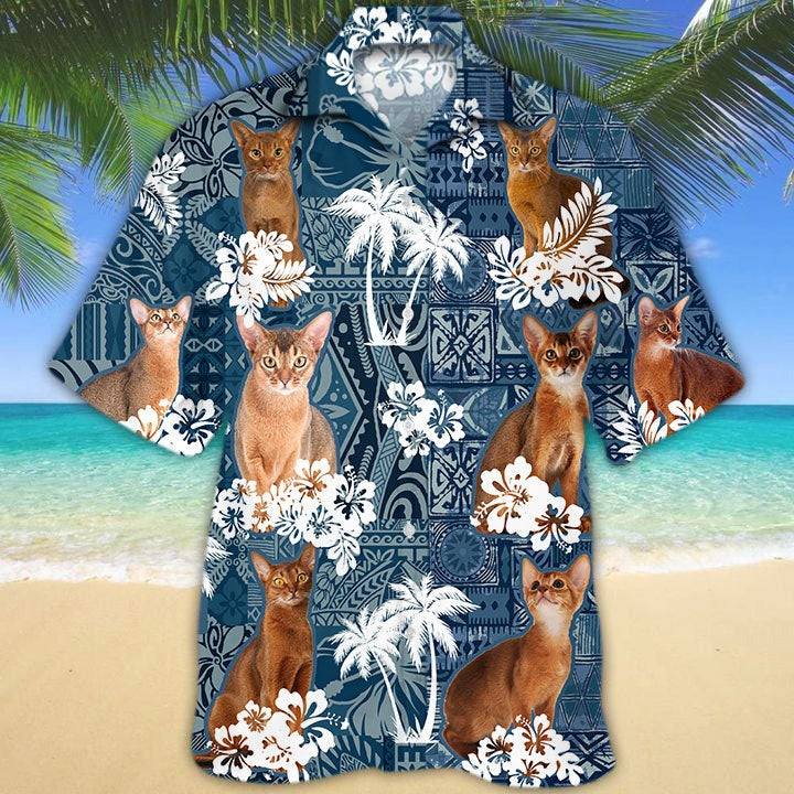 Abyssinian Hawaiian Shirt Cat In Hawaiian Shirt 3D Full Print Cat Hawaii Shirt Gift For Cat Lovers