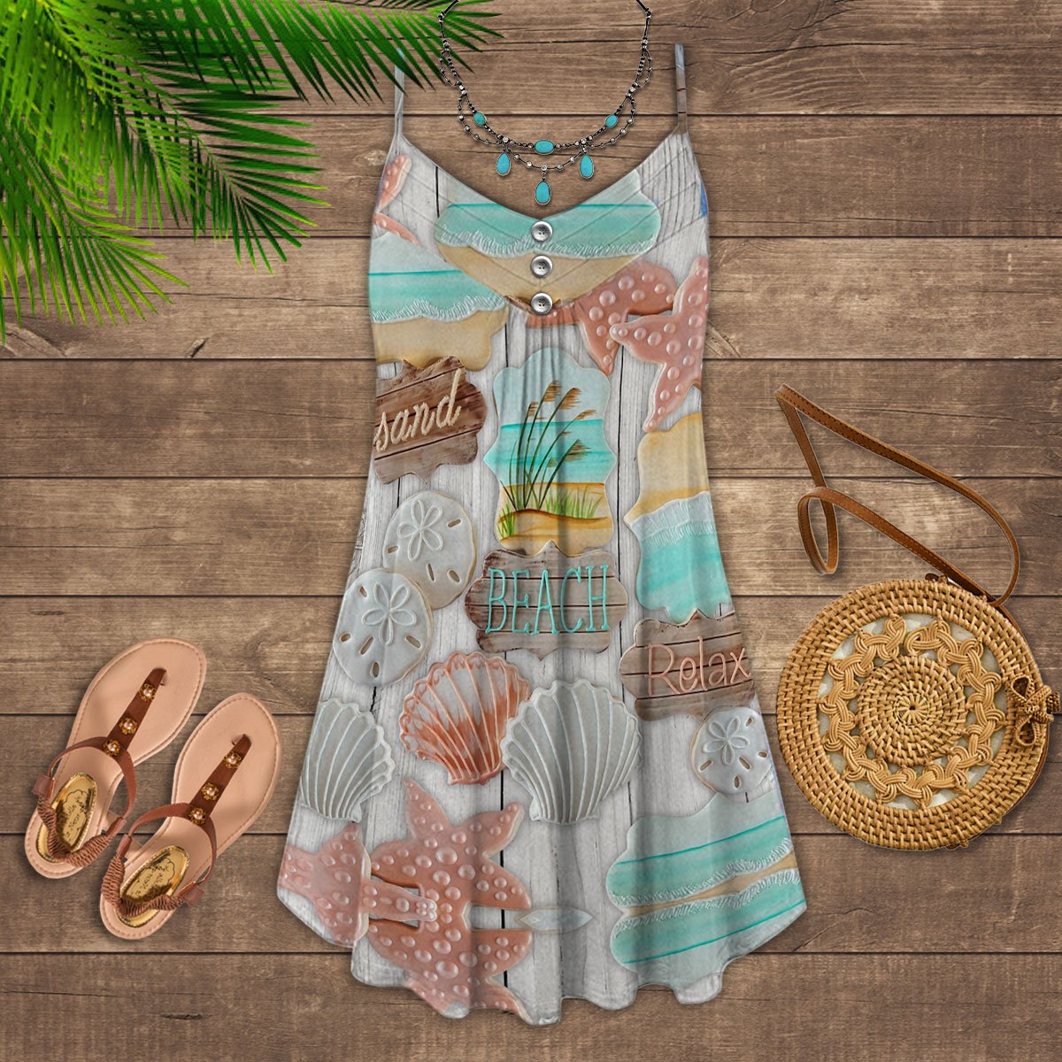 Beach With Colorful Seashell &#8211 Summer Dress
