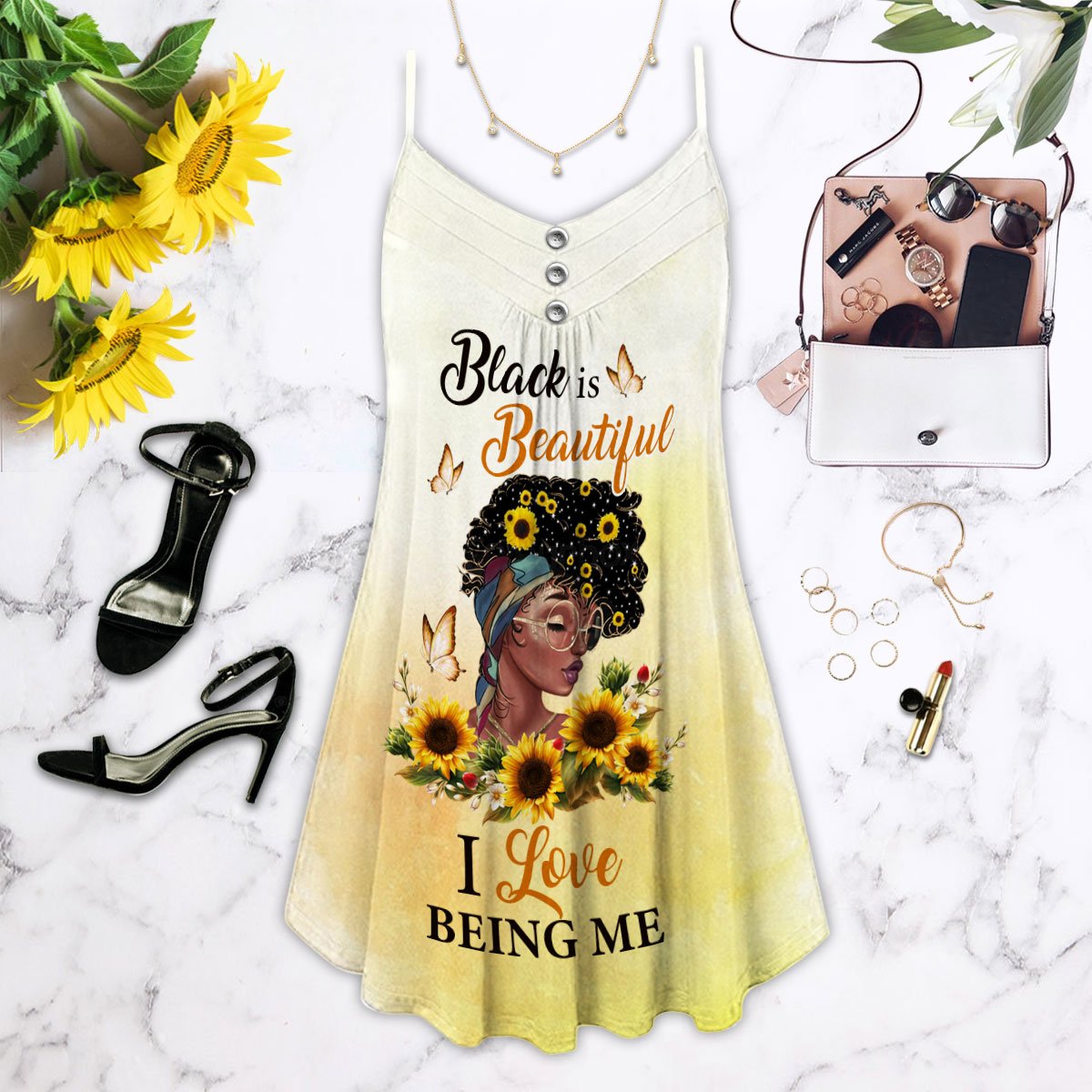 Beautiful Black Women I Love Being Me &#8211 Summer Dress