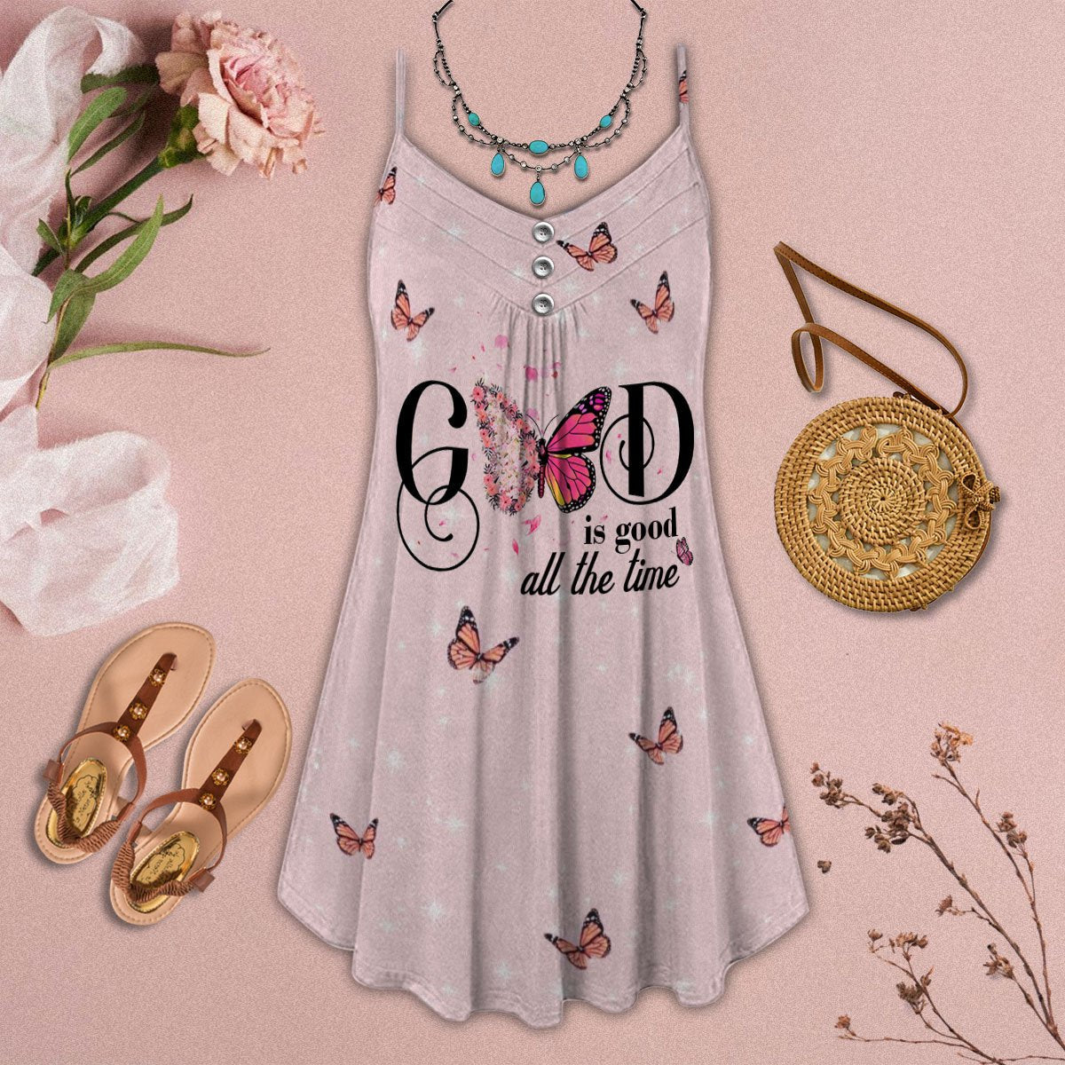 Butterfly Faith God Is Good All The Time &#8211 Summer Dress