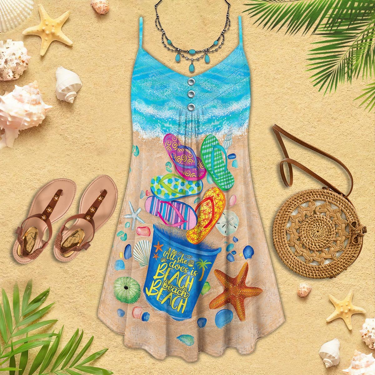 Beach Flip Flop Starfish &#8211 Summer Dress
