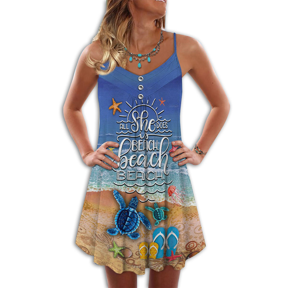 Beach All She Love With Turtle – Summer Dress