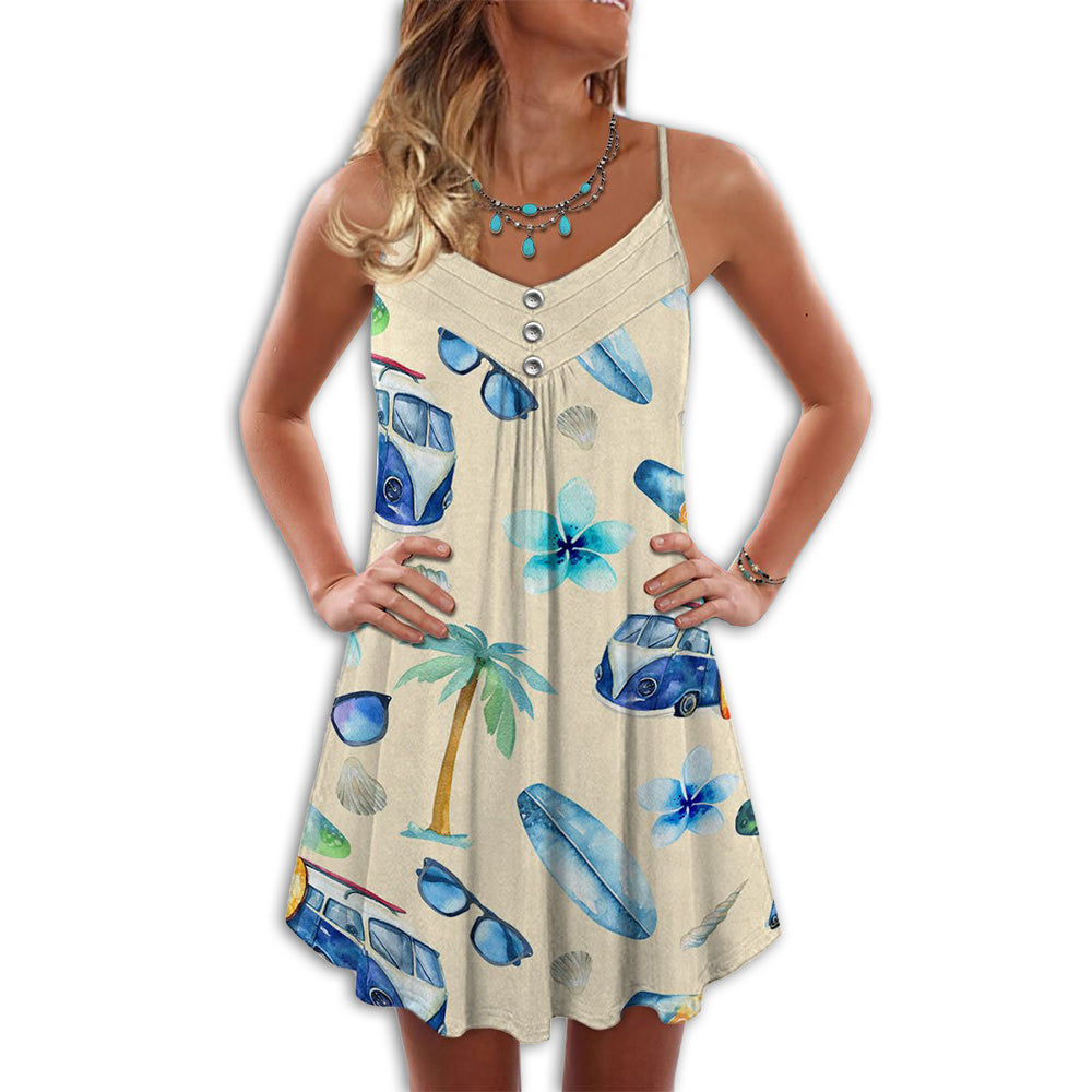 Beach Vibe With Palm And Sun Glass – Summer Dress