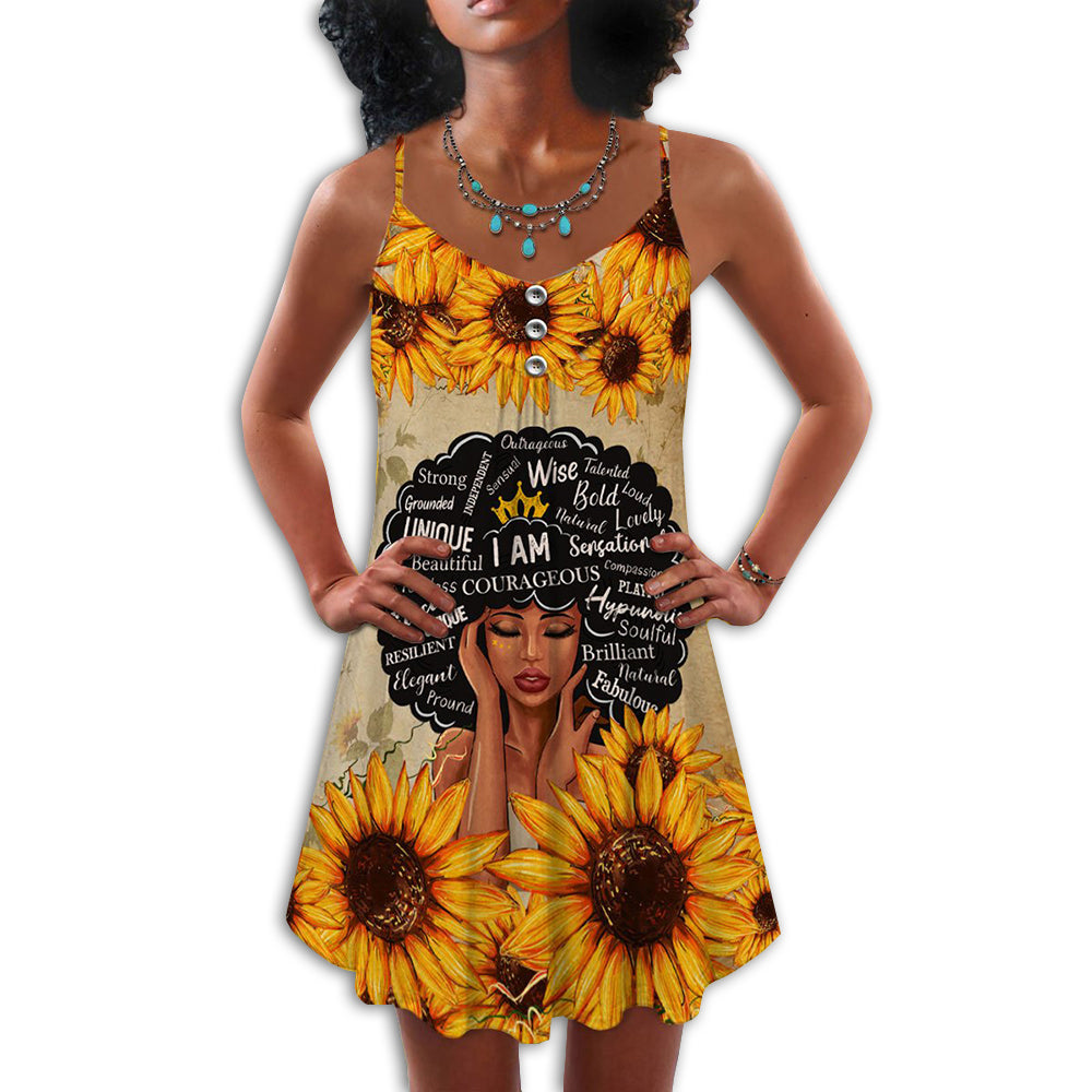 Black Women Faith With Sunflower –  Summer Dress