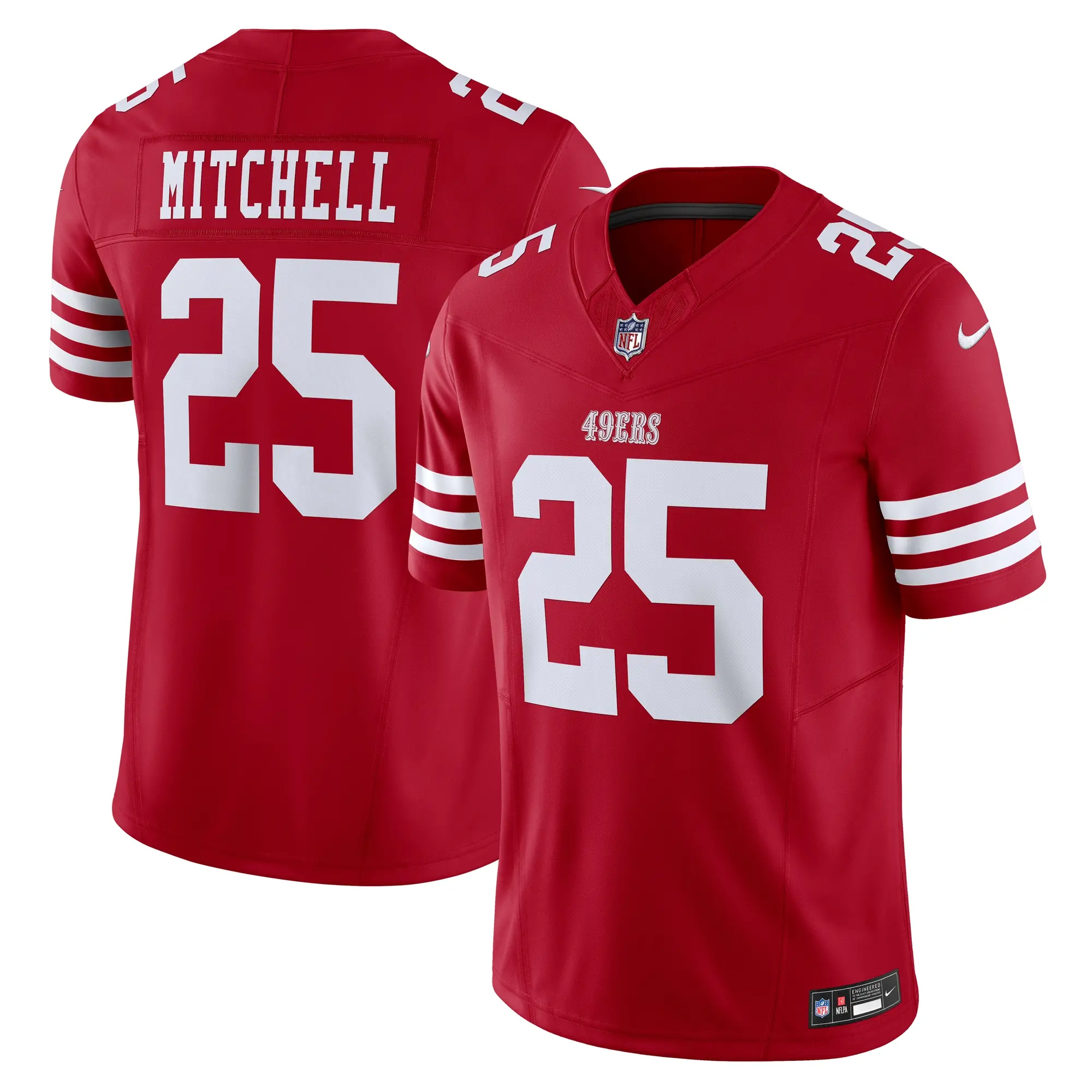 Men’s San Francisco 49ers Elijah Mitchell Nike Scarlet Vapor F.u.s.e ...